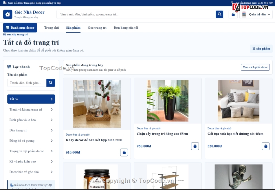 đồ trang trí,web trang trí,website bán hàng